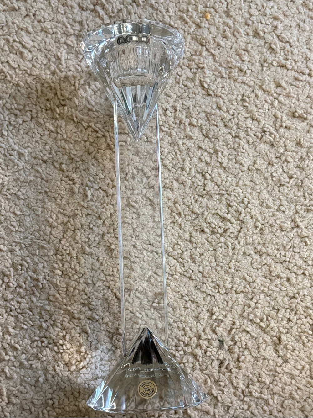 Clear Crystal Single-Stem Candle Holder - Elegant Home Accent - Picture 7 of 7
